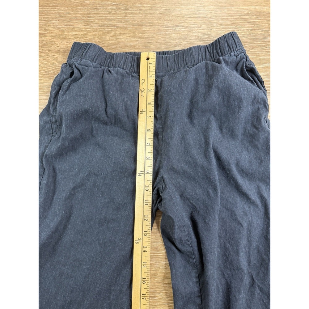 Lands' End Pants Womens 4 Black Linen Blend High Rise Wide Leg Pull On Coastal - Picture 10 of 14